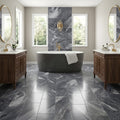 Bardiglio 12x24x3/8 Polished Marble Tile — Bathroom floor