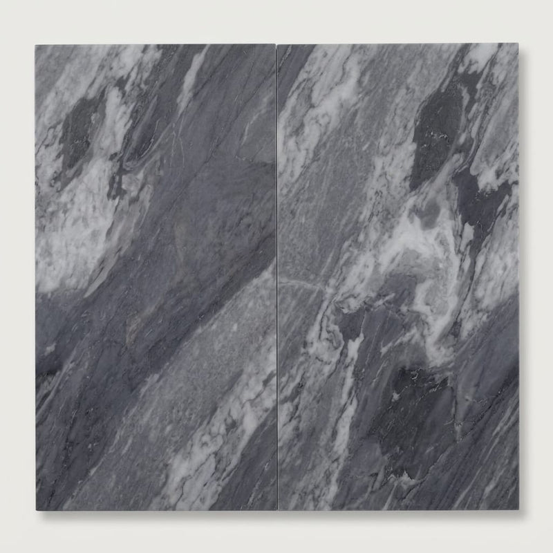 Bardiglio 12x24x3/8 Polished Marble Tile close-up