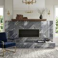 Bardiglio 12x24x3/8 Polished Marble Tile — Living Room fireplace surround