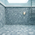 Bardiglio 2x2 Honed Marble Mesh Mosaic — Swimming Pool pool interior tiling