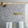 Bardiglio 2x2 Mesh Polished Marble Mosaic — Bathroom shower floor