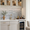 Bardiglio 4x16 Honed Marble Tile — Wet Bar backsplash