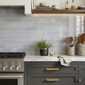 Bardiglio 4x16x3/8 Polished Marble Tile — Kitchen backsplash