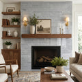 Bardiglio 4x16x3/8 Polished Marble Tile — Living Room fireplace surround