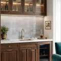 Bardiglio 4x16x3/8 Polished Marble Tile — Wet Bar backsplash