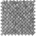 Bardiglio Honed Mini Brick Mesh Marble Mosaic