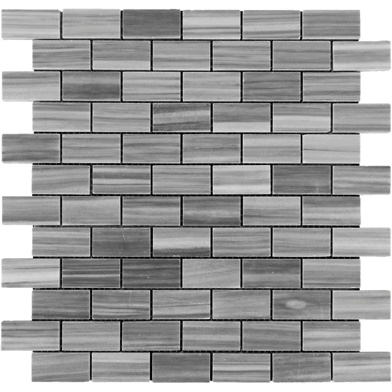 Bardiglio Polished Mini Brick Marble Mosaic