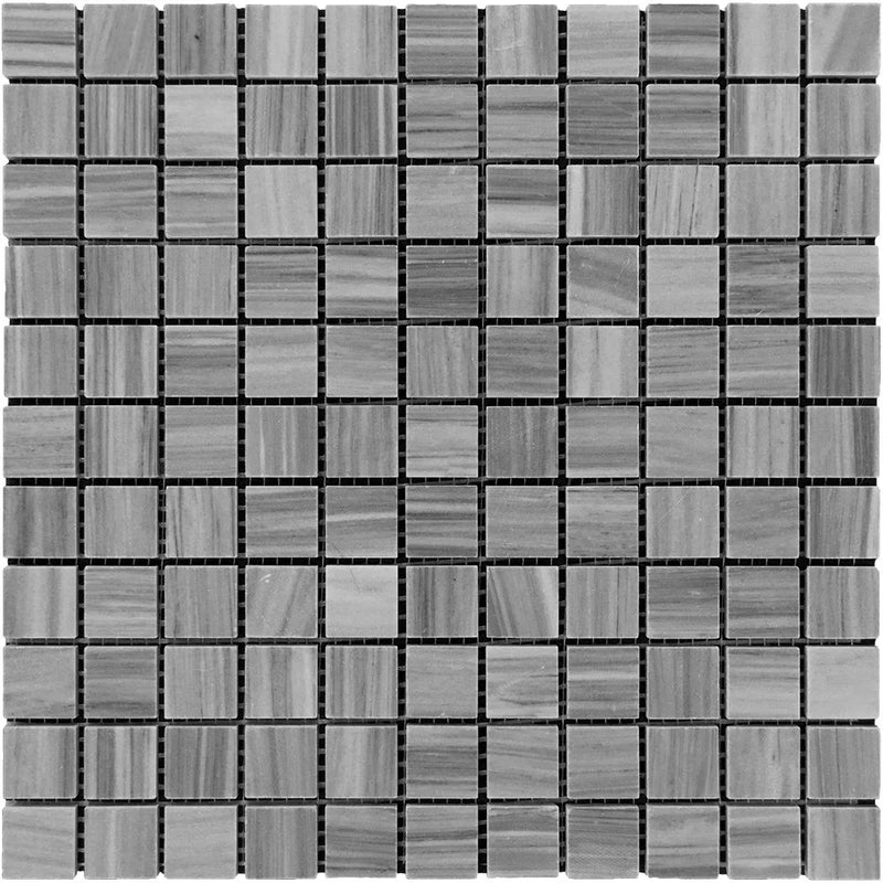 Bardiglio Honed Mini Brick Mesh Marble Mosaic