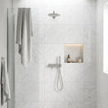 Bardiglio Imperiale (Italian) Marble 24x24 Polished/Honed Tile — Bathroom shower wall