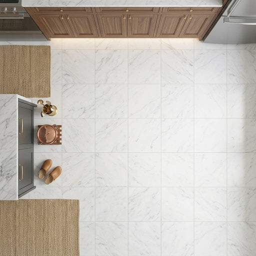 Bardiglio Imperiale (Italian) Marble 24x24 Polished/Honed Tile — Kitchen floor