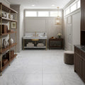 Bardiglio Nuvolato (Italian) Bardiglio Imperiale Marble 12x12 Polished/Honed Tile — Basement floor