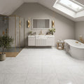Bardiglio Nuvolato (Italian) Bardiglio Imperiale Marble 12x12 Polished/Honed Tile — Bathroom floor