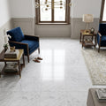 Bardiglio Nuvolato (Italian) Bardiglio Imperiale Marble 18x18 Polished/Honed Tile — Family Room floor