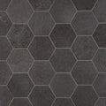2x2 Hexagon Honed Basalt Mesh Mosaic