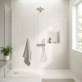 Basaltina Ivory Semi Polished 24x24 Porcelain Tile — Bathroom shower wall