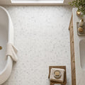 Bati 1x1 Marble Mosaic Tile — Bathroom floor
