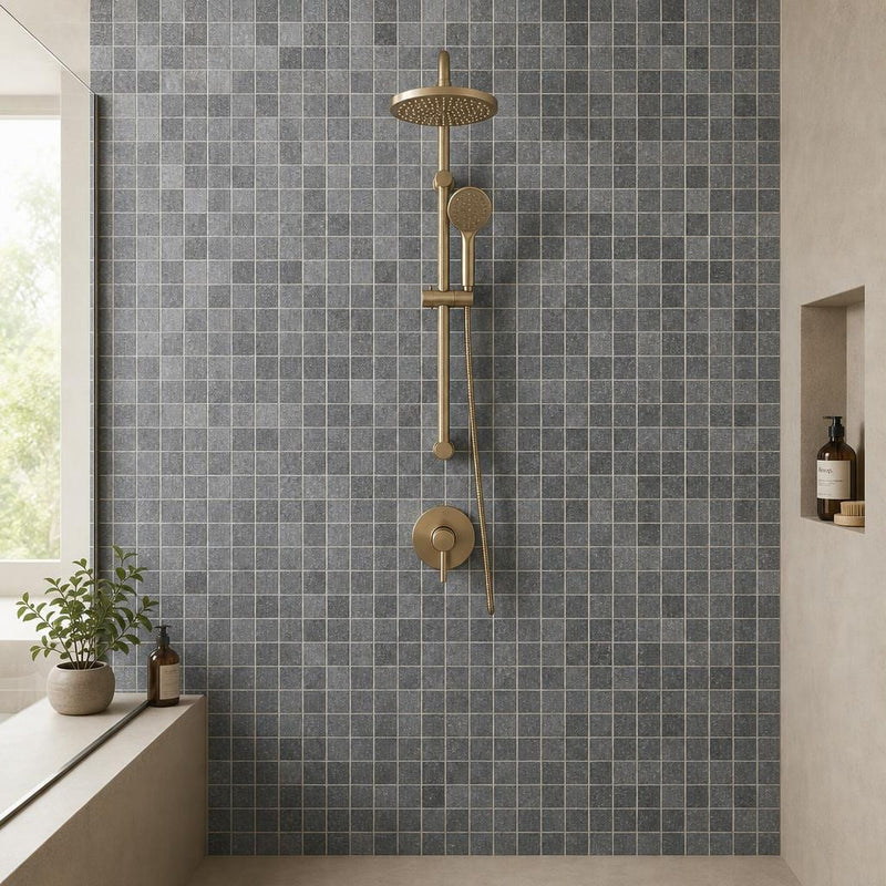 Bati Eco08 2x2 Slate Mosaic Tile — Bathroom shower wall