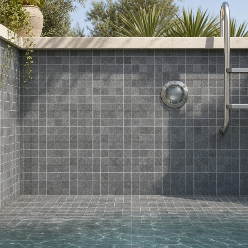 Bati Eco08 2x2 Slate Mosaic Tile — Swimming Pool pool interior tiling