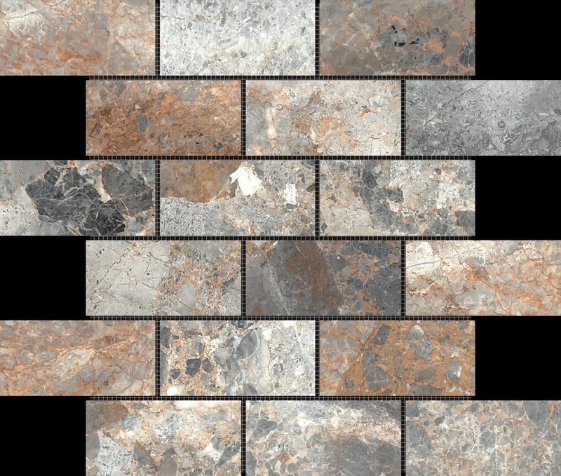 Bati 2x4 Marble Mosaic Tile