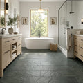 Bayside Ocean Slate Natural 12 x 24 x 2 Slate Wall Cap Cap 12x24 tile — Primary Bath floor