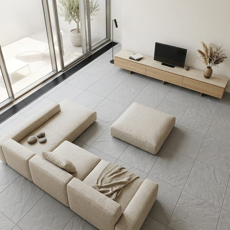 Bayside Ocean Slate Natural 21 x 21 x 2 Slate Column Cap Cap 20x20 tile — Living Room floor
