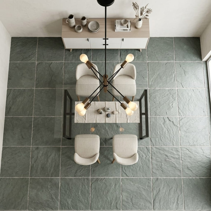 Bayside Ocean Slate Natural 24 x 24 x 2 Slate Column Cap Cap 24x24 tile — Dining Room floor