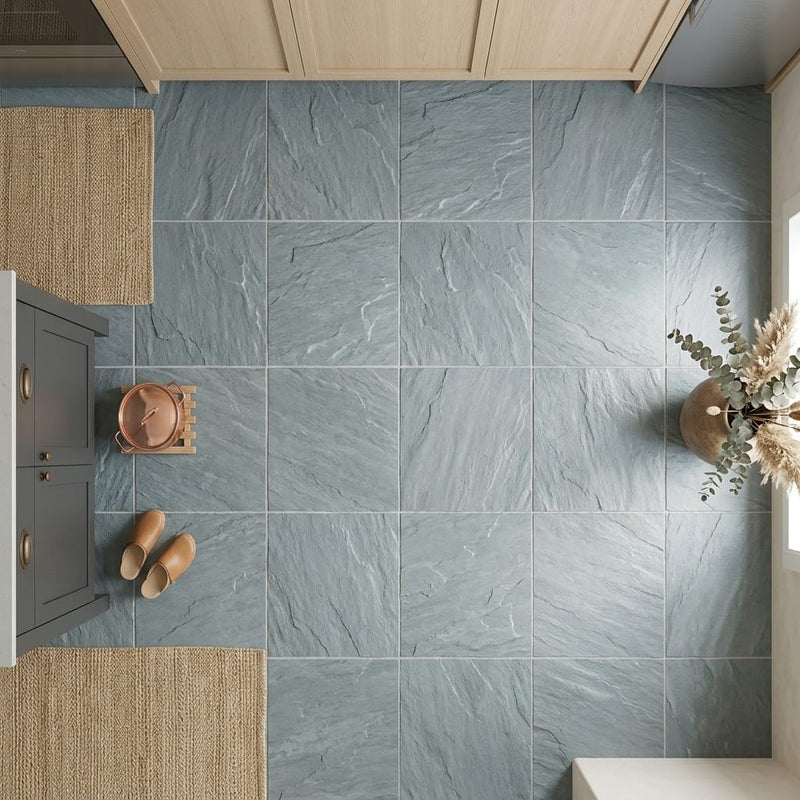 Bayside Ocean Slate Natural 24 x 24 x 2 Slate Column Cap Cap 24x24 tile — Kitchen floor