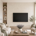 Beaumaniere 12x24 Honed Limestone Tile — Living Room feature wall