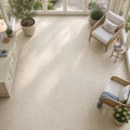 Beaumaniere 18x18 Honed Natural Limestone Tile — Sunroom floor