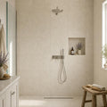 Beaumaniere 24x24 Natural Limestone Tile — Bathroom shower wall
