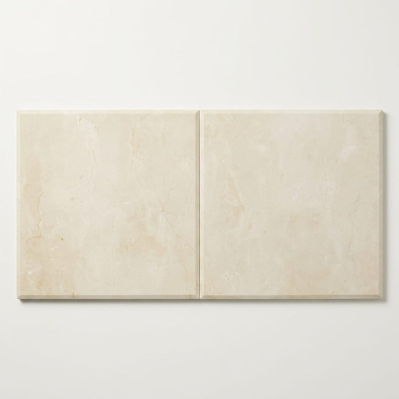 Beige Spanishcrema Marfil *Select Marble Honed 24 x 24 x 1/2 Beveled Tile 24x24 close-up