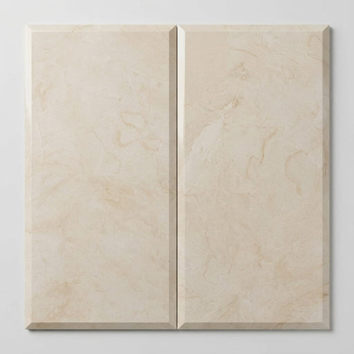 Beige Spanishcrema Marfil *Select Marble Polished 12 x 24 x 1/2 Beveled Tile 12x24 close-up