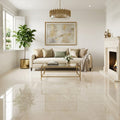 Beige Spanishcrema Marfil *Select Marble Polished 24 x 24 x 1/2 Beveled Tile 24x24 — Living Room floor
