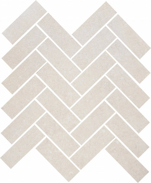 Belgique Sea Shell 1x4 Herringbone Sheet Porcelain Mosaic Tile
