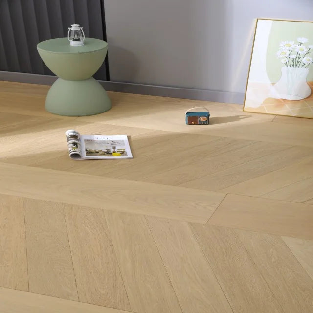 Bella Euro Oak 5x25.2 Chevron Premium Select 4mm Engineered Hardwood Flooring