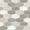 Bellagio Blend Elongated Hexagon Misc. Honed 0.38 Inch Marble Mosaic Tile
