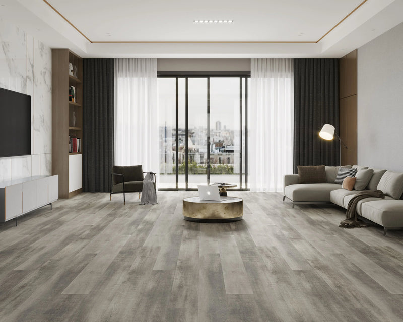 Bellator Revel Asphalt 9x60 EIR Painted V-Groove 20mil SPC Vinyl Flooring