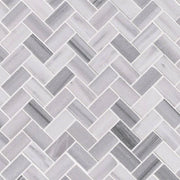 Bergamo Herringbone 1x2 Polished 0.38 Inch Marble Mosaic Tile