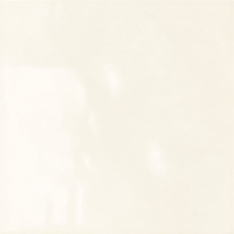 Berlin Bone 5.8x5.8 glossy ceramic tile in a soft ivory shade with subtle surface variation.