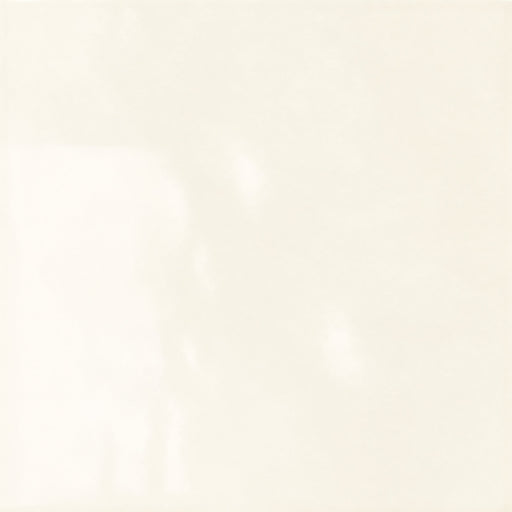 Berlin Bone 5.8x5.8 glossy ceramic tile in a soft ivory shade with subtle surface variation.