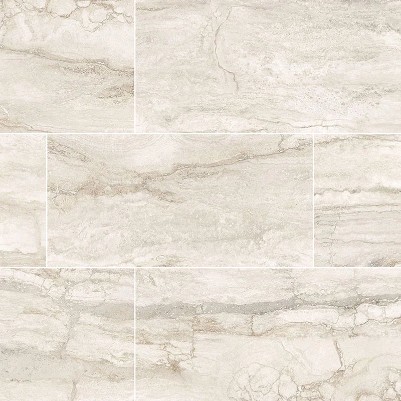 Bernini Bianco 12x24 Polished Porcelain Marble Look Floor Tile