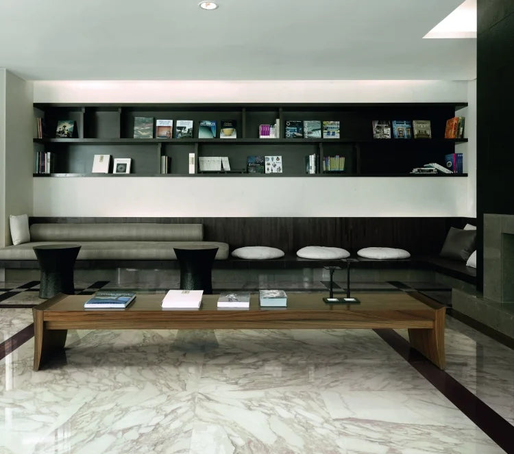 Bianchi Calacatta 32x71 Polished Marble Look Porcelain Tile