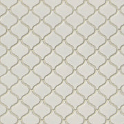 Bianco Arabesque Pattern Glossy 0.24 Inch Porcelain Mosaic Tile
