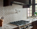 Bianco Arabesque Pattern Glossy 0.24 Inch Porcelain Mosaic Tile