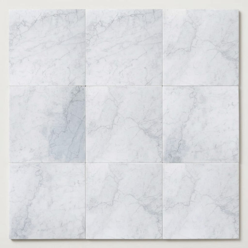 Bianco Carrara 12x12 Honed Marble Tile close-up