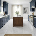 Bianco Carrara 12x12 Honed Marble Tile — Kitchen floor
