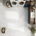 Bianco Carrara 12x12 Honed Marble Tile — Laundry Room floor