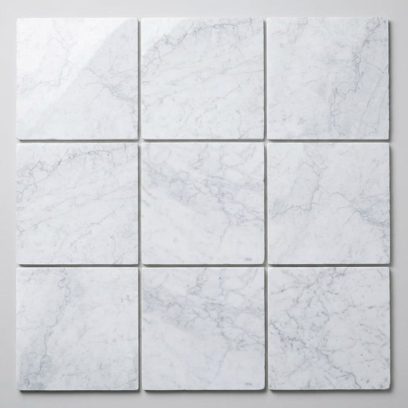 Bianco Carrara 12x12 Polished Marble Tile close-up