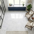 Bianco Carrara 12x12 Polished Marble Tile — Sunroom floor