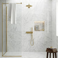 Bianco Carrara 24x24 Polished Marble Tile — Bathroom shower wall